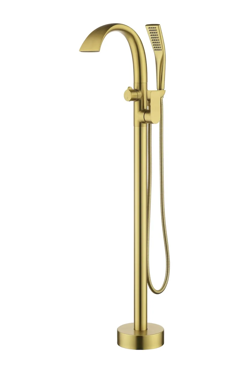 Floor-Mounted Tub Filler With Hand Shower (T1022)