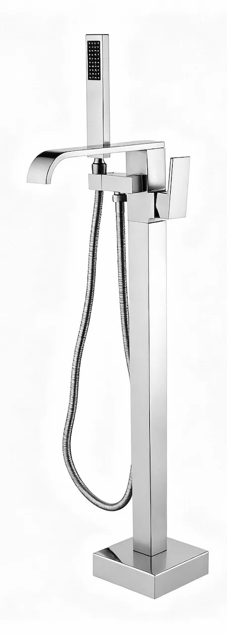 Floor-Mounted Tub Filler With Hand Shower (T1024)