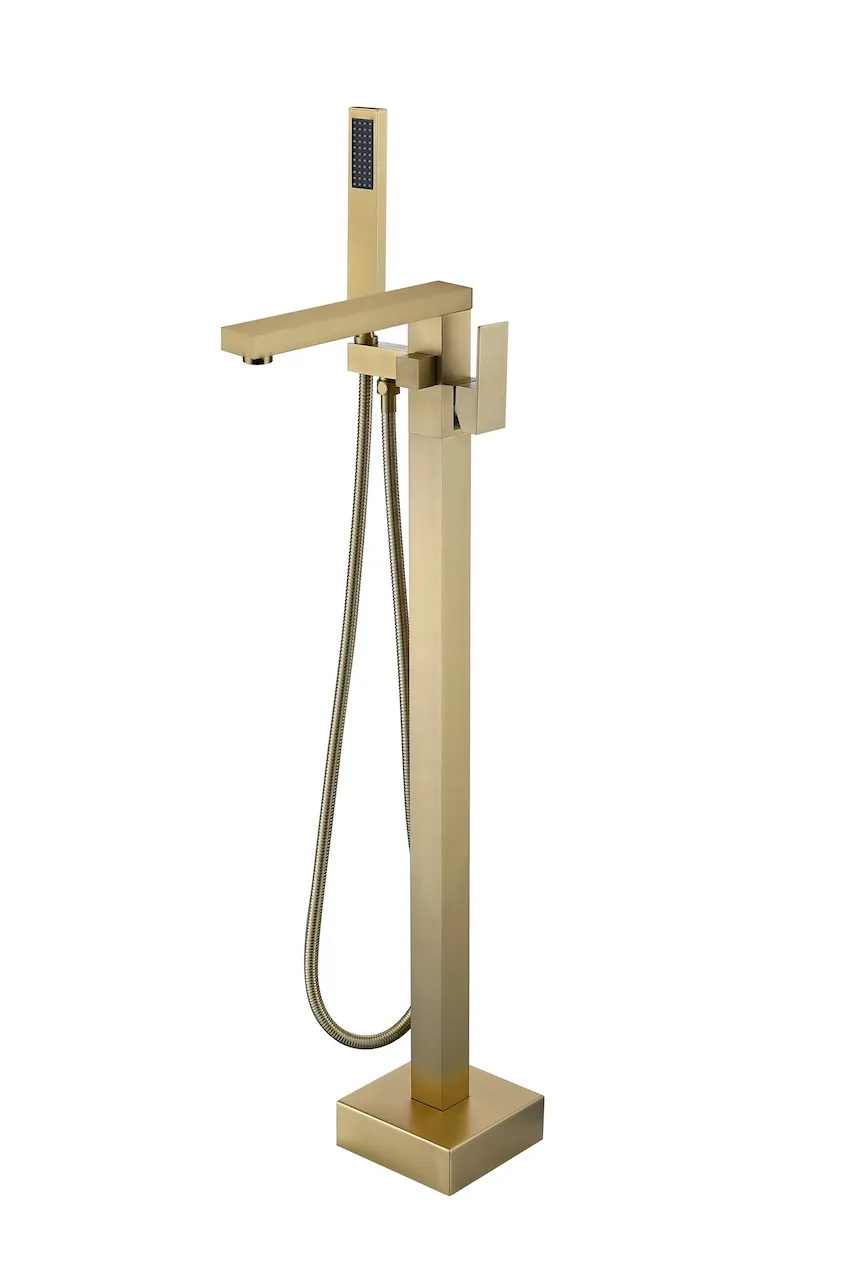 Modern Floor-Mounted Tub Filler With Hand Shower (T1025)